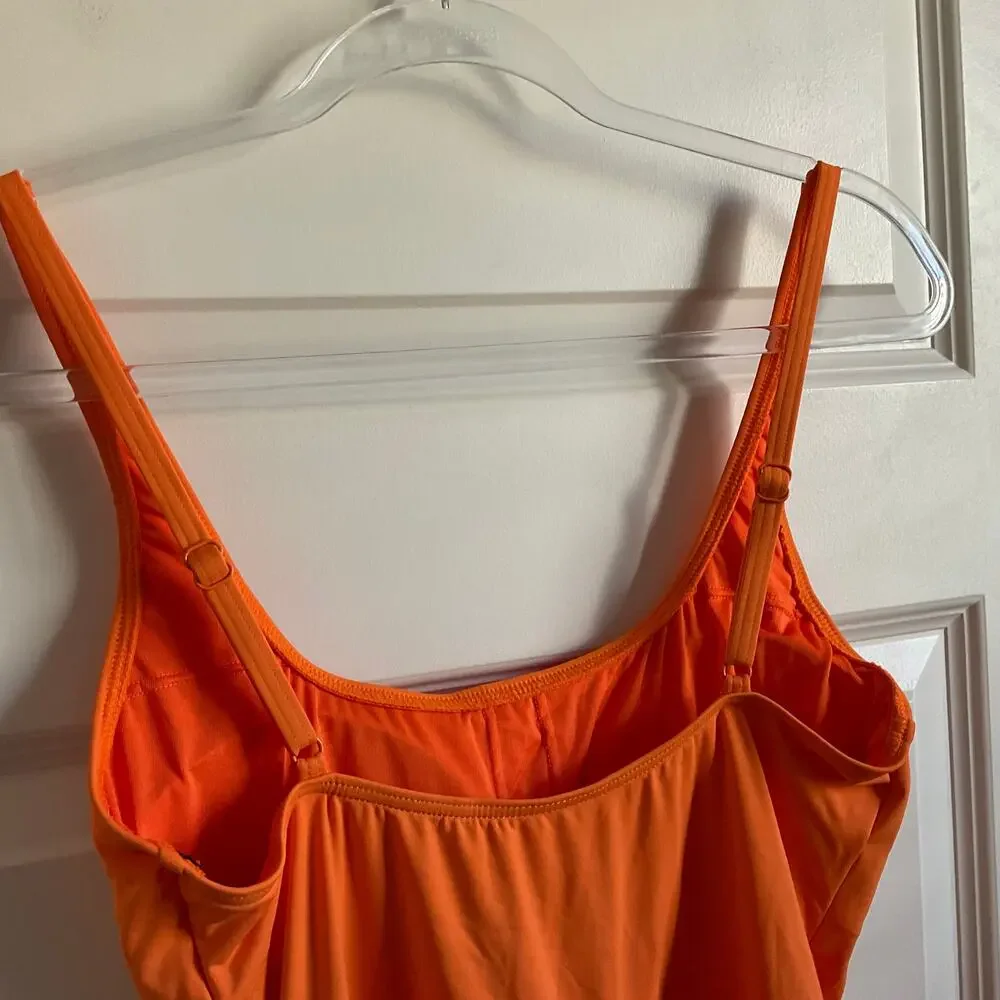 Carmen Marc Valvo Women’s Bright Orange‎ Swimsuit Dress - Size 12 - NEW